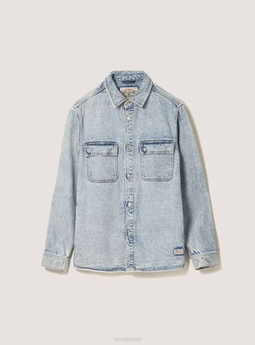Heren Alcott d006 azuurblauw denim overhemdjasje kleding PT241043
