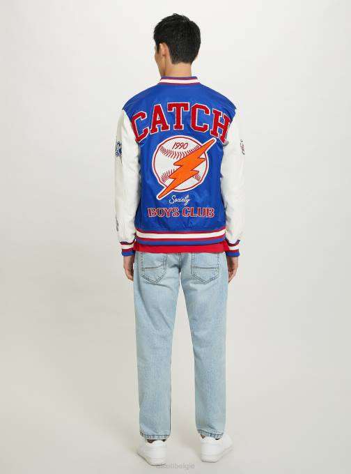 Heren Alcott ry1 royale donker Varsity-bomberjack met patch kleding PT24863