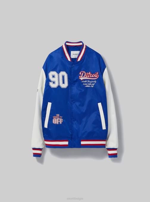 Heren Alcott ry1 royale donker Varsity-bomberjack met patch kleding PT24863