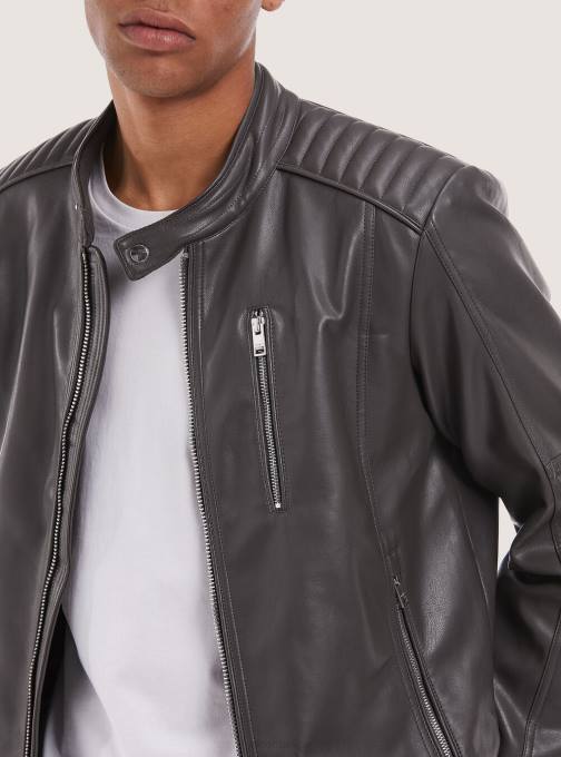 Heren Alcott zwart Eco leren jack met ritssluiting kleding PT241153