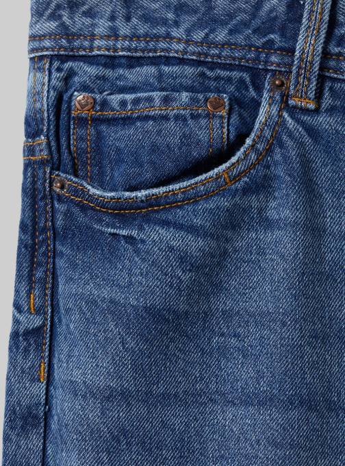 Heren Alcott d004 midden lichtblauw relaxed fit jeans met scheuren kleding PT24875