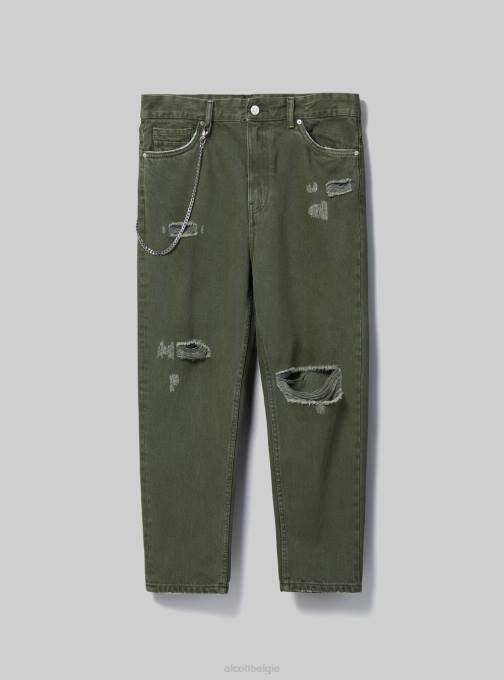 Heren Alcott wh1 gebroken wit relaxed fit jeans met ketting kleding PT24788