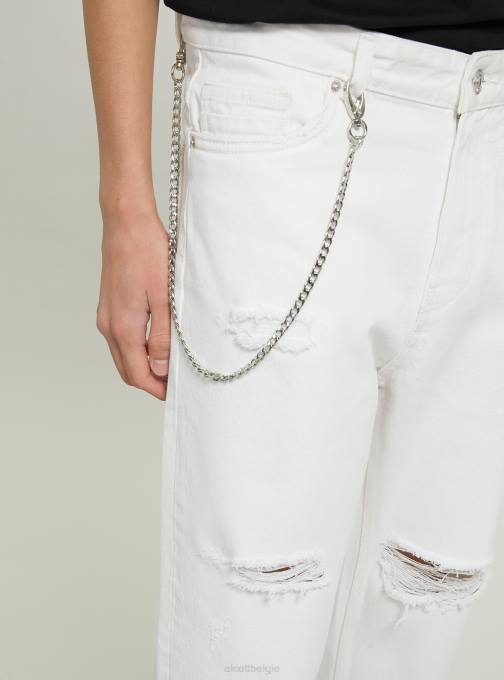 Heren Alcott wh2 wit relaxed fit jeans met ketting kleding PT24943