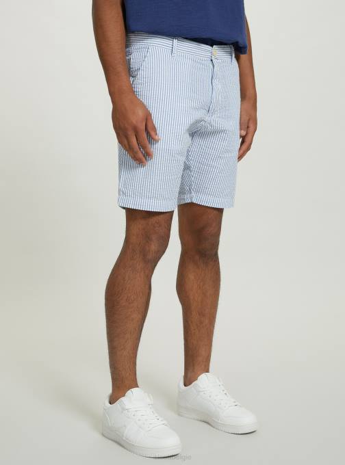 Heren Alcott az3 azuurblauw licht gestreepte katoenen bermudashort kleding PT24608