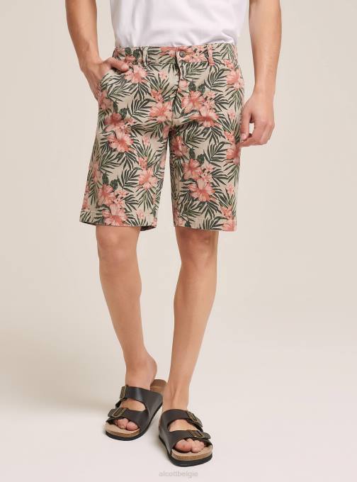 Heren Alcott beige korte bloemenbroek kleding PT24713