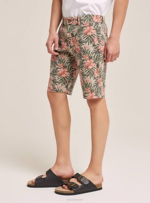 Heren Alcott beige korte bloemenbroek kleding PT24713