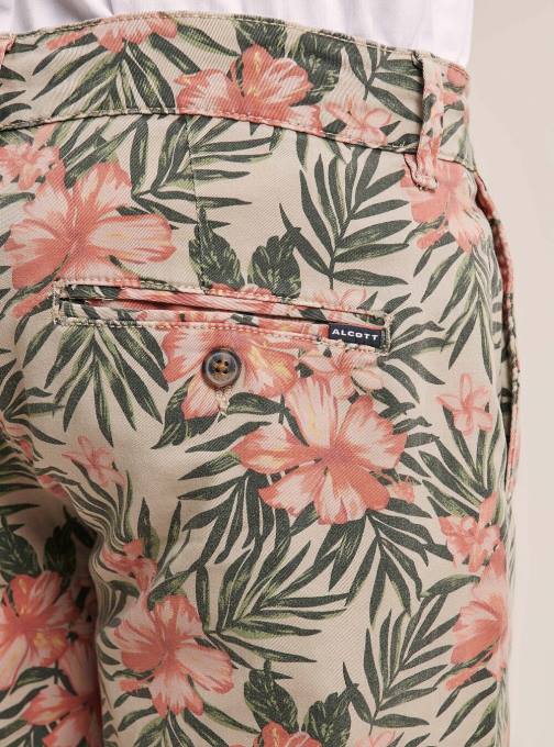 Heren Alcott beige korte bloemenbroek kleding PT24713