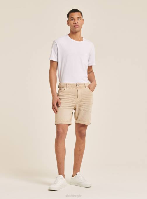 Heren Alcott bg3 beige licht Kledingstuk geverfde bermuda van twill van stretchkatoen kleding PT241129