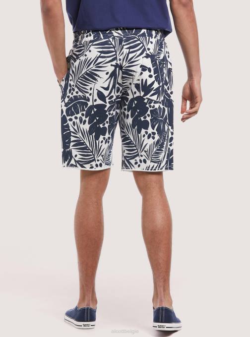 Heren Alcott bladeren katoenen joggerbermudashort met print kleding PT241167