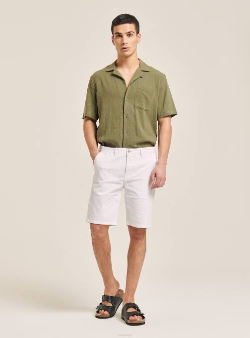 Heren Alcott blauwe marine effen bermuda van keperstof kleding PT241064