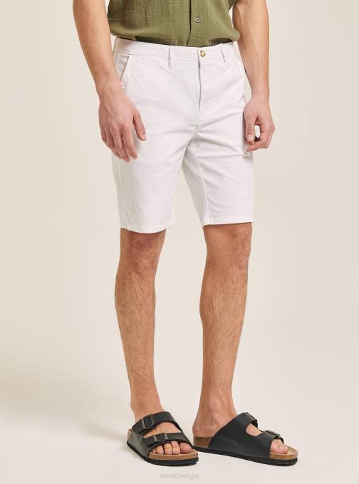 Heren Alcott blauwe marine effen bermuda van keperstof kleding PT241064