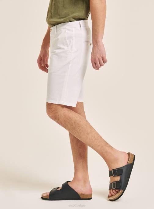 Heren Alcott blauwe marine effen bermuda van keperstof kleding PT241064