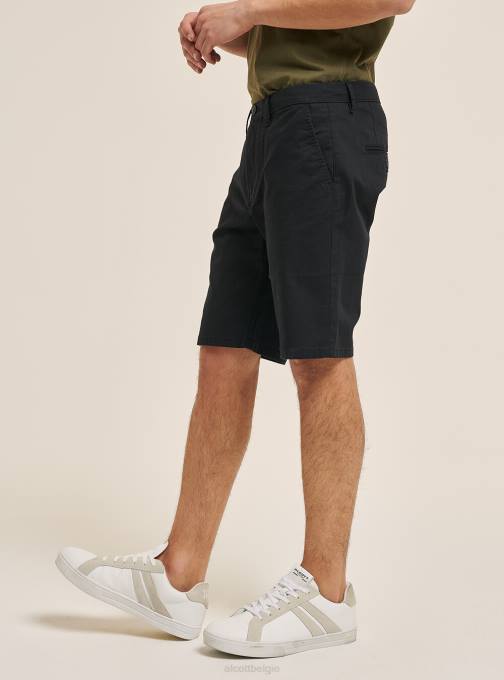 Heren Alcott blauwe marine effen bermuda van keperstof kleding PT24601