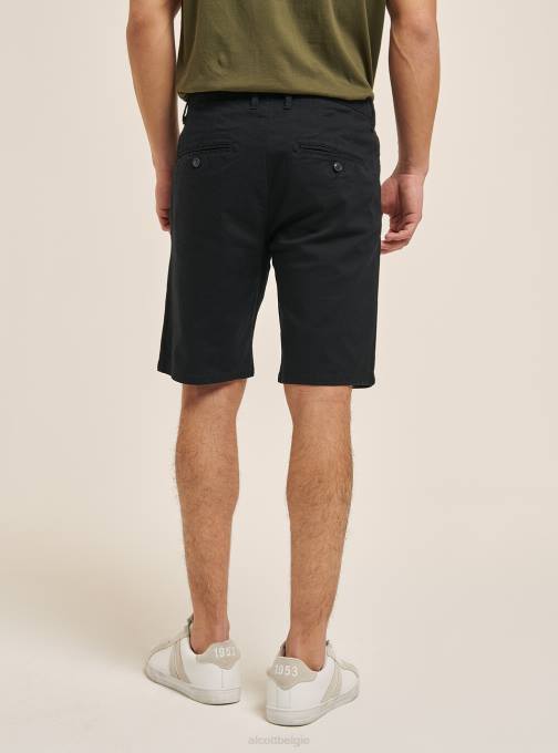 Heren Alcott blauwe marine effen bermuda van keperstof kleding PT24601