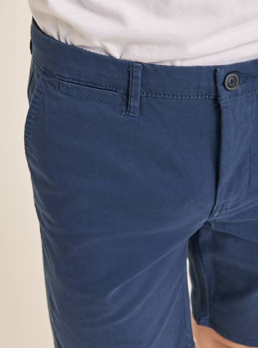 Heren Alcott blauwe marine effen bermuda van keperstof kleding PT24946