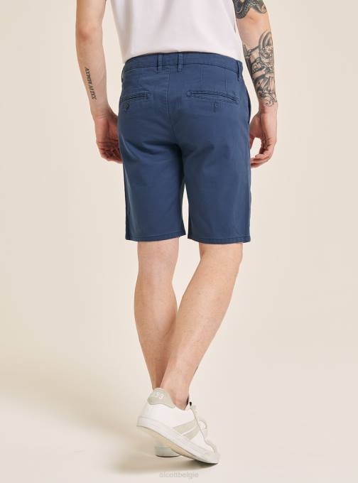 Heren Alcott blauwe marine effen bermuda van keperstof kleding PT24946