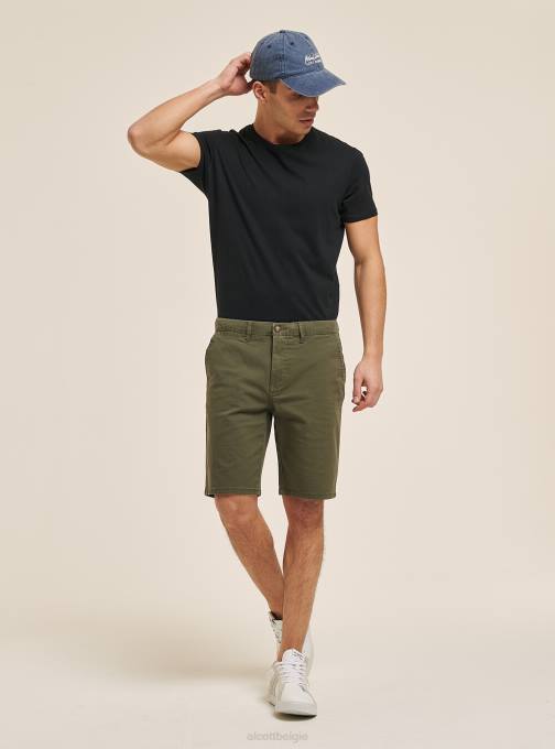 Heren Alcott blauwe marine effen bermuda van keperstof kleding PT24961