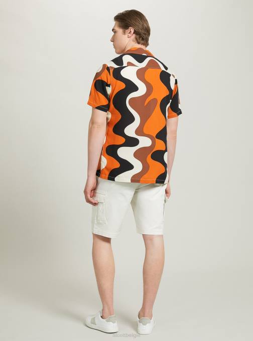 Heren Alcott ky2 kaky medium katoenen cargobermuda met canvas riem kleding PT24624