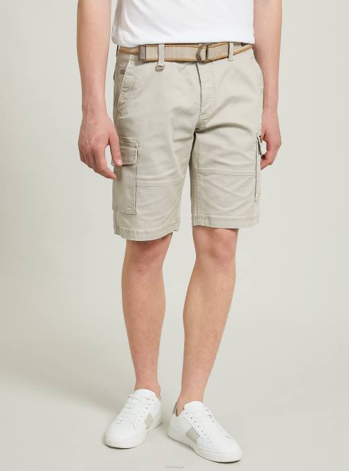 Heren Alcott ky2 kaky medium katoenen cargobermuda met canvas riem kleding PT24632