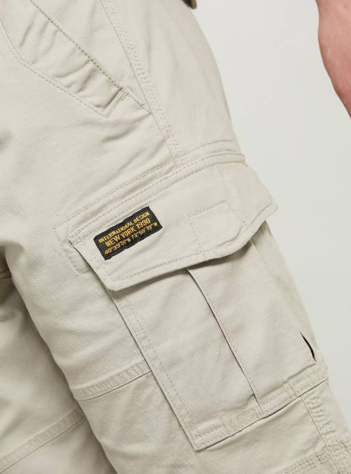 Heren Alcott ky2 kaky medium katoenen cargobermuda met canvas riem kleding PT24632