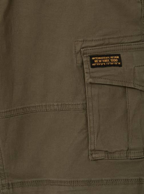 Heren Alcott ky2 kaky medium katoenen cargobermuda met canvas riem kleding PT24926