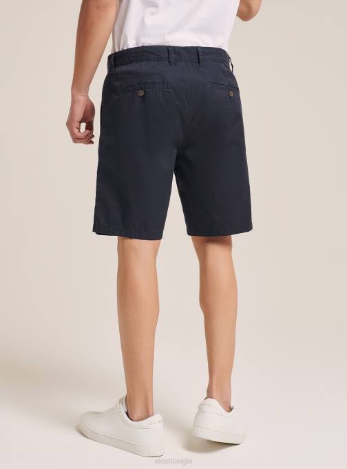Heren Alcott na1 marine donker bermudashort van keperstof met effen pasvorm kleding PT241068