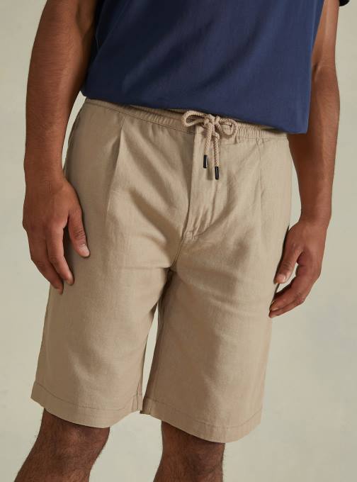 Heren Alcott wh2 wit linnen bermudashort met trekkoord kleding PT241038