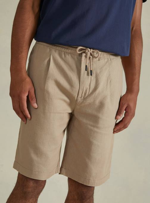 Heren Alcott wh2 wit linnen bermudashort met trekkoord kleding PT241038