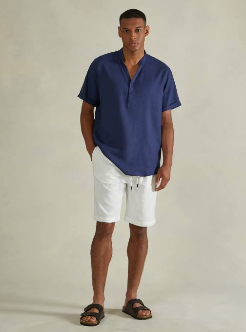 Heren Alcott wh2 wit linnen bermudashort met trekkoord kleding PT24798