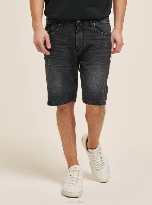 Heren Alcott zwart Denim bermudashort met normale pasvorm kleding PT241075