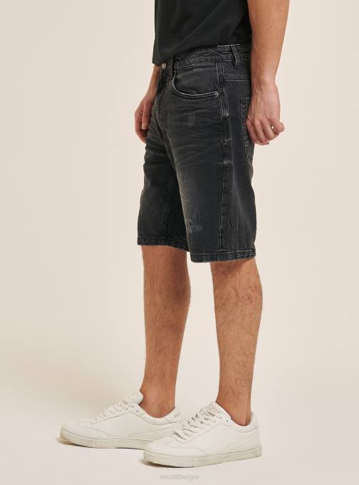 Heren Alcott zwart Denim bermudashort met normale pasvorm kleding PT241075