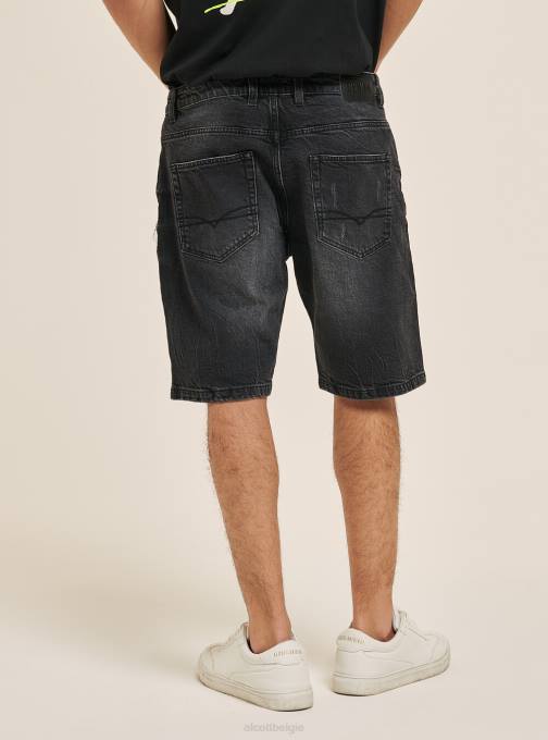 Heren Alcott zwart Denim bermudashort met normale pasvorm kleding PT241075