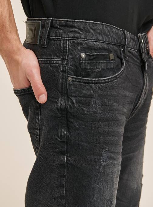 Heren Alcott zwart Denim bermudashort met normale pasvorm kleding PT241075