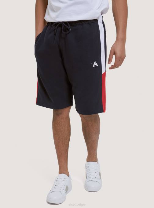 Heren Alcott zwart korte broek van pluche katoen met print kleding PT24799