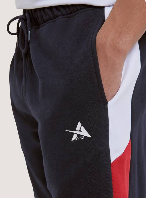 Heren Alcott zwart korte broek van pluche katoen met print kleding PT24799