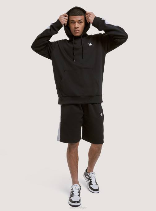 Heren Alcott zwart korte broek van pluche katoen met print kleding PT24800