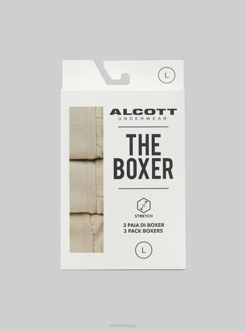 Heren Alcott bk1/mgy2/mgy1 set van 3 boxershorts van stretchkatoen kleding PT241145