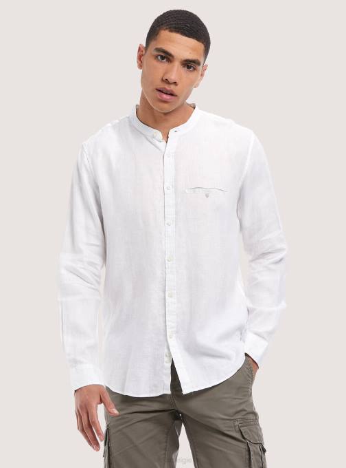 Heren Alcott az3 azuurblauw licht camicia 100% lino collo coreano kleding PT24722