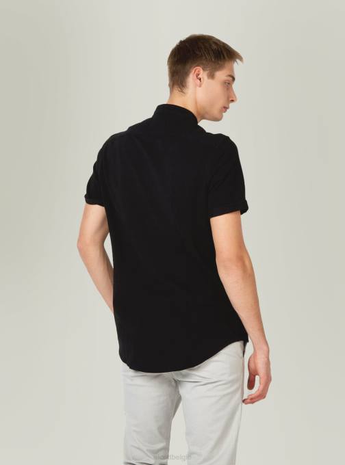 Heren Alcott blauw camicia di piquet con collo coreano kleding PT24716