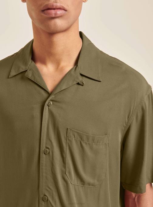 Heren Alcott c322 bordeaux Shirt met korte mouwen en bowlingkraag kleding PT241088