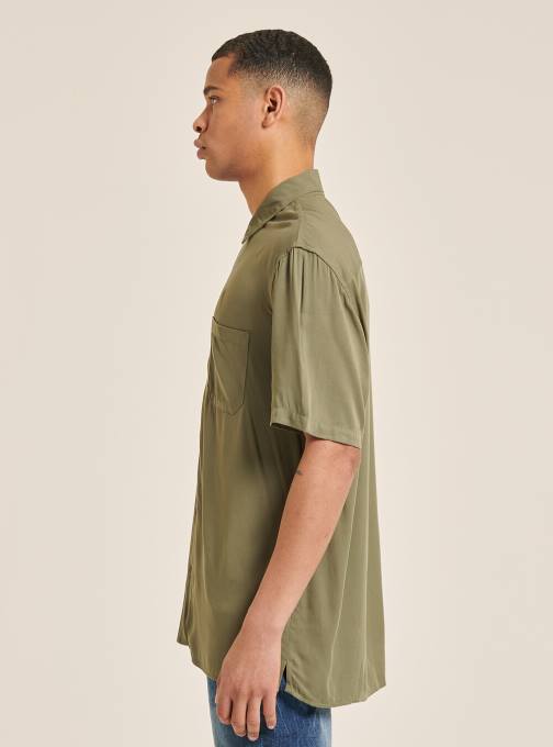 Heren Alcott c322 bordeaux Shirt met korte mouwen en bowlingkraag kleding PT241088