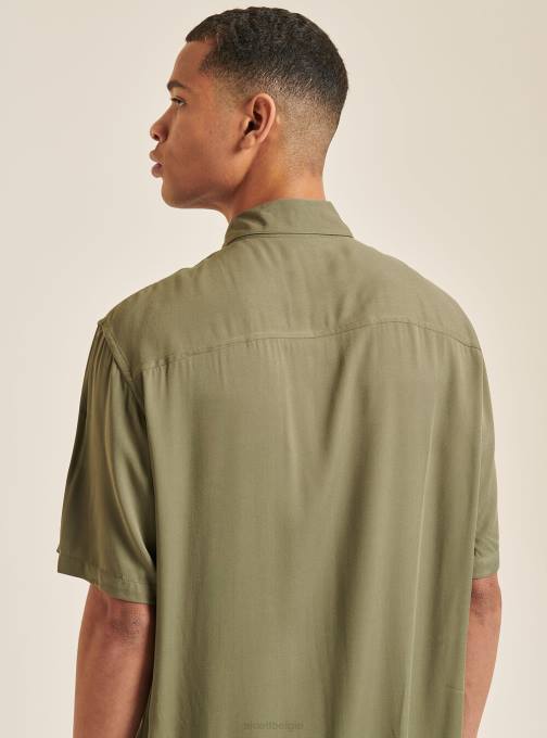 Heren Alcott c322 bordeaux Shirt met korte mouwen en bowlingkraag kleding PT241088