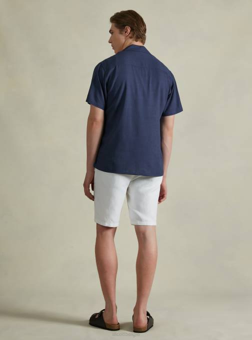 Heren Alcott kaki overhemd van linnenmix met bowlingkraag kleding PT24993