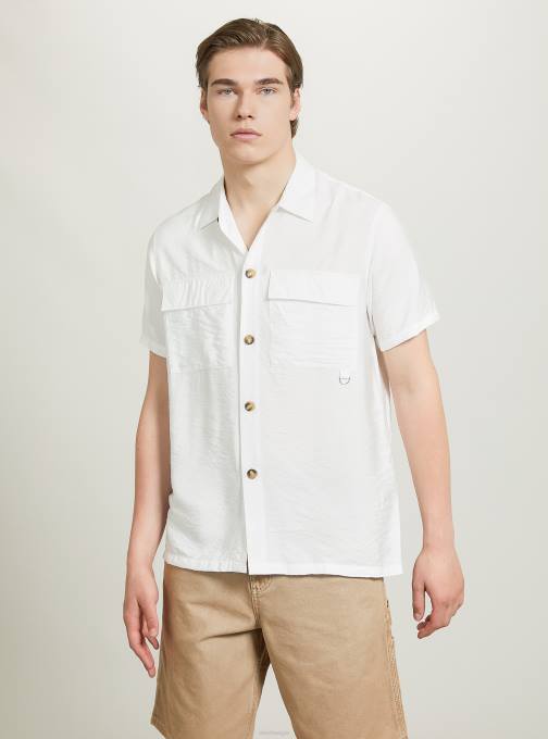 Heren Alcott wh1 gebroken wit Twill overhemd met grote zakken kleding PT24623