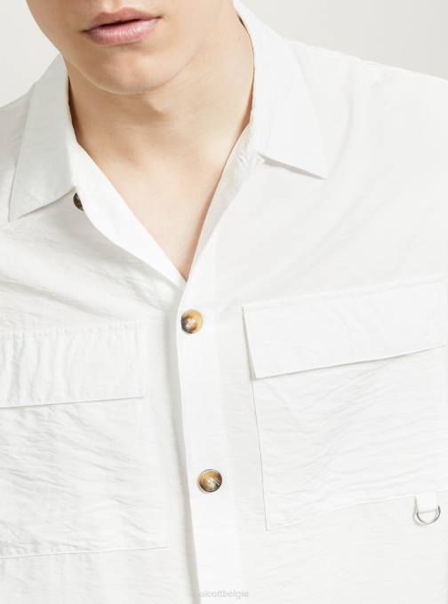 Heren Alcott wh1 gebroken wit Twill overhemd met grote zakken kleding PT24623