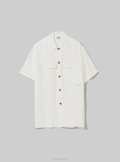 Heren Alcott wh1 gebroken wit Twill overhemd met grote zakken kleding PT24623
