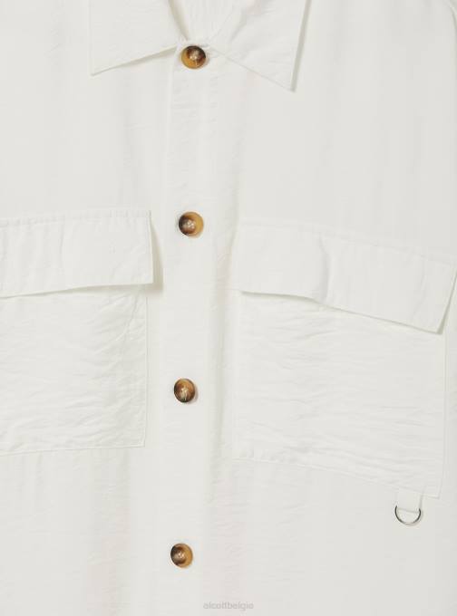 Heren Alcott wh1 gebroken wit Twill overhemd met grote zakken kleding PT24623