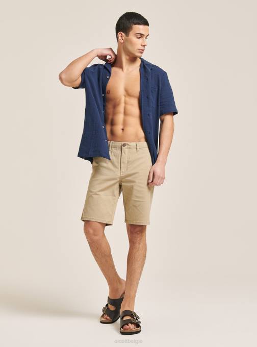 Heren Alcott wh1 gebroken wit camicia collo bowlen in misto con taschino kleding PT24818