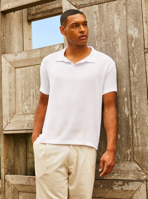 Heren Alcott wh2 wit poloshirt van crêpe kleding PT24959