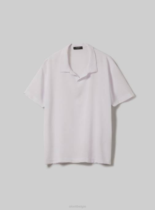 Heren Alcott wh2 wit poloshirt van crêpe kleding PT24959